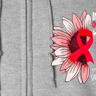 In October We Wear Red Sunflower Dyslexia Awareness Month Full Zip Hoodie