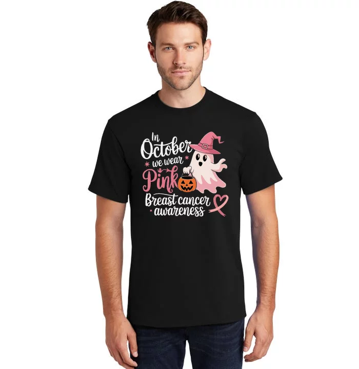 In October We Wear Pin.K Halloween Breast Cancer Awareness Tall T-Shirt