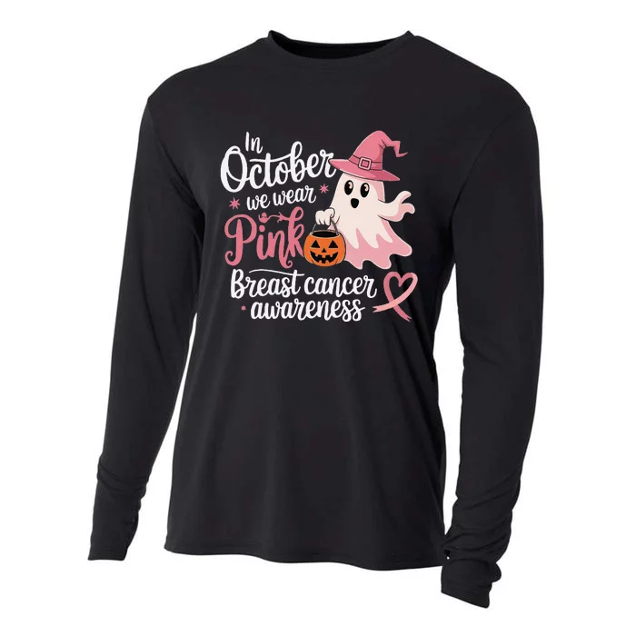 In October We Wear Pin.K Halloween Breast Cancer Awareness Cooling Performance Long Sleeve Crew