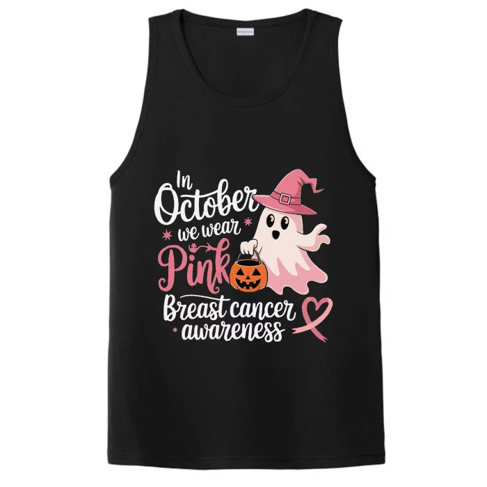 In October We Wear Pin.K Halloween Breast Cancer Awareness Performance Tank