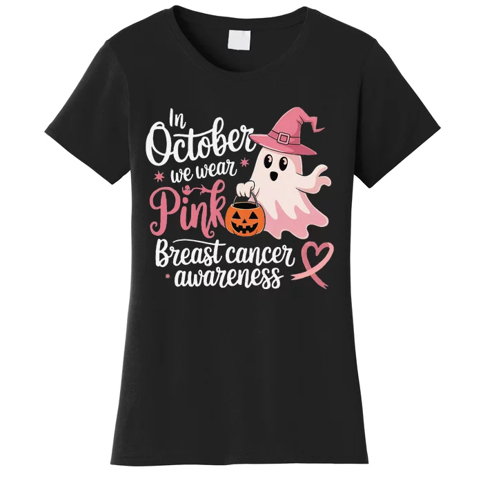 In October We Wear Pin.K Halloween Breast Cancer Awareness Women's T-Shirt