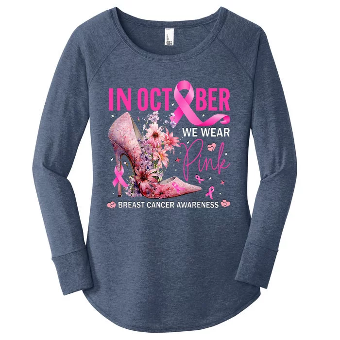 In October We Wear Pink for Breast Cancer Awareness Women's Perfect Tri Tunic Long Sleeve Shirt