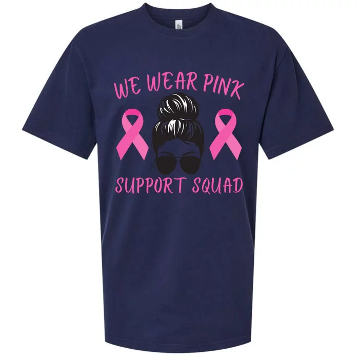 In October We Wear Pink Ribbon Breast Cancer Awareness Support Squad Sueded Cloud Jersey T-Shirt