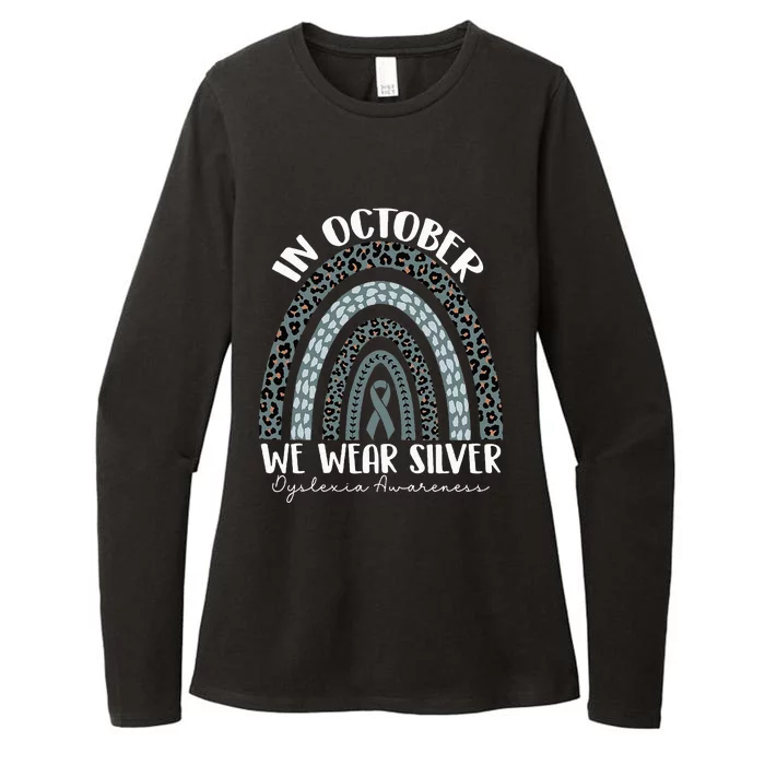 In October We Wear Silver Dyslexia Awareness Month Rainbow Womens CVC Long Sleeve Shirt