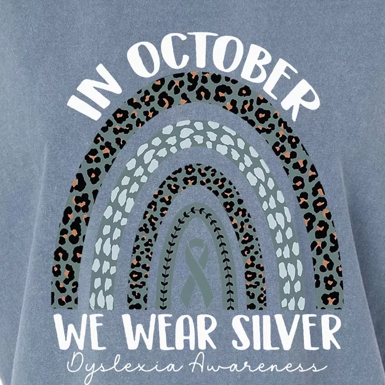 In October We Wear Silver Dyslexia Awareness Month Rainbow Garment-Dyed Women's Muscle Tee