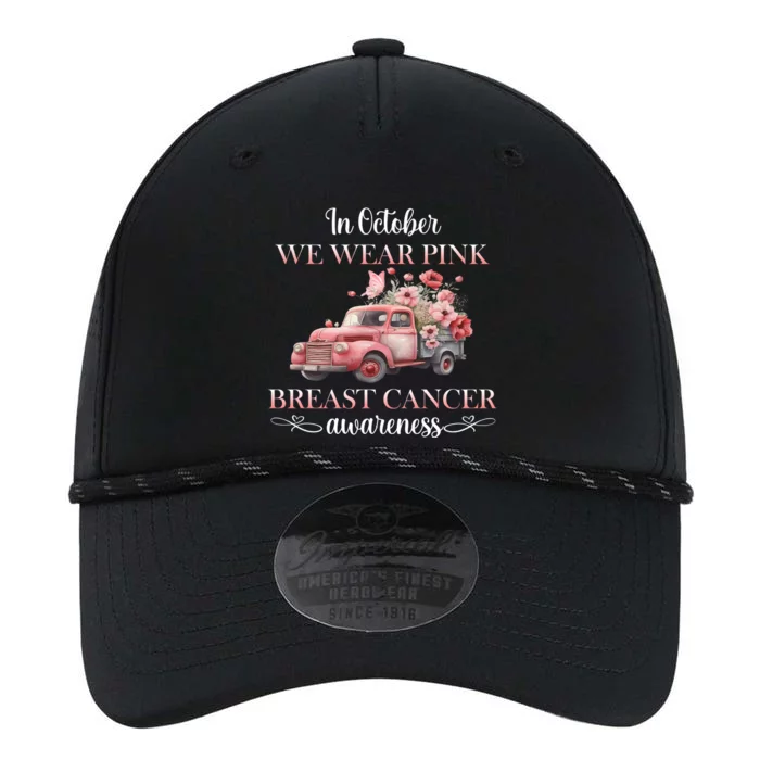 In October We Wear Pink Breast Cancer Floral Truck Performance The Dyno Cap