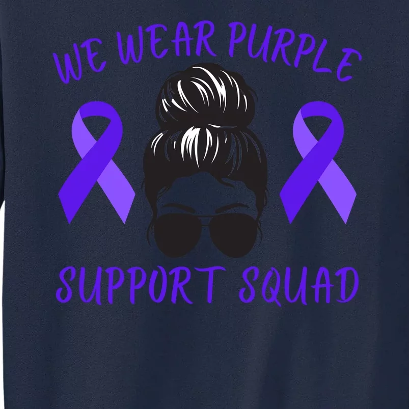 In October We Wear Purple Domestic Violence Awareness Purple Ribbon Tall Sweatshirt