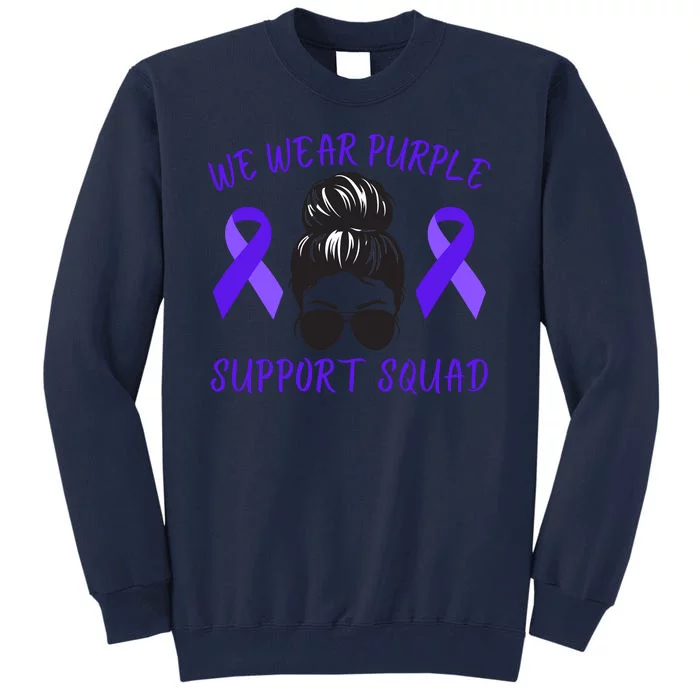 In October We Wear Purple Domestic Violence Awareness Purple Ribbon Tall Sweatshirt