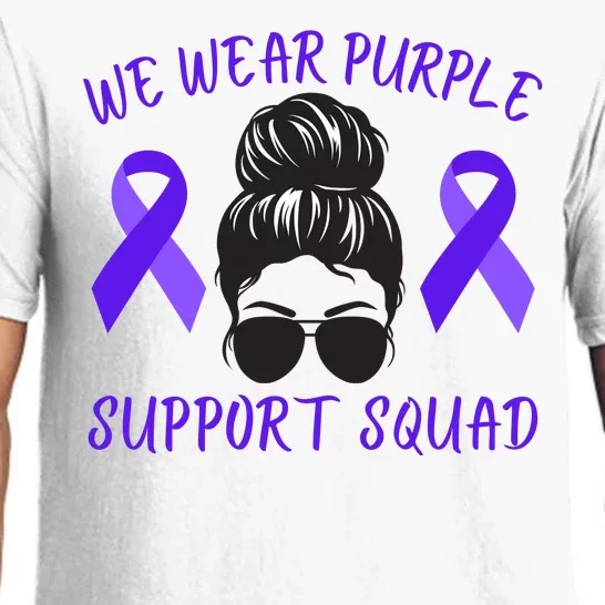 In October We Wear Purple Domestic Violence Awareness Purple Ribbon Pajama Set