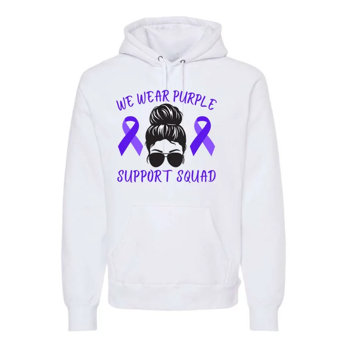 In October We Wear Purple Domestic Violence Awareness Purple Ribbon Premium Hoodie