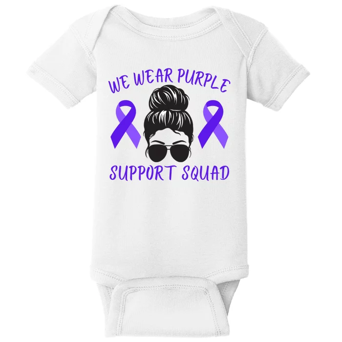 In October We Wear Purple Domestic Violence Awareness Purple Ribbon Baby Bodysuit