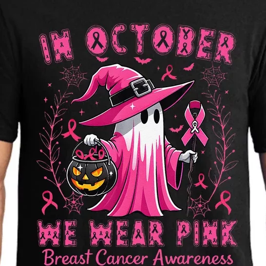 In October We Wear Pin.K Breast Cancer Awareness Halloween Pajama Set