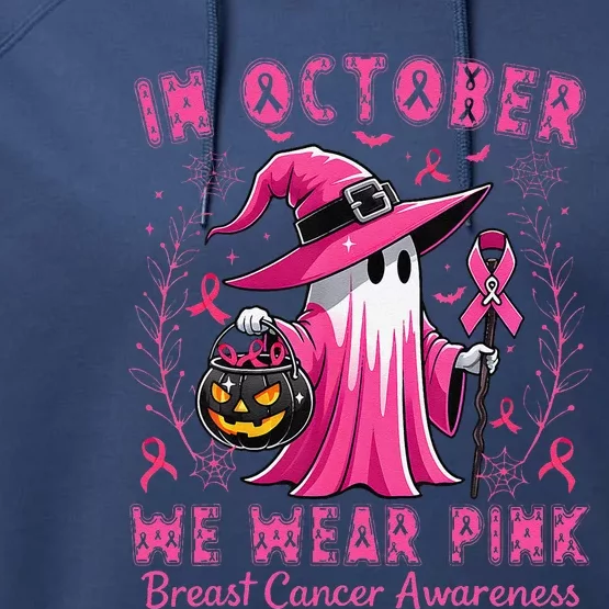 In October We Wear Pin.K Breast Cancer Awareness Halloween Performance Fleece Hoodie