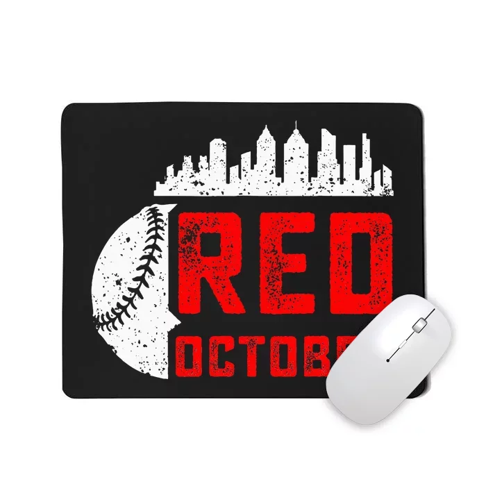 In October We Red Baseball Mousepad