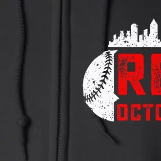 In October We Red Baseball Full Zip Hoodie