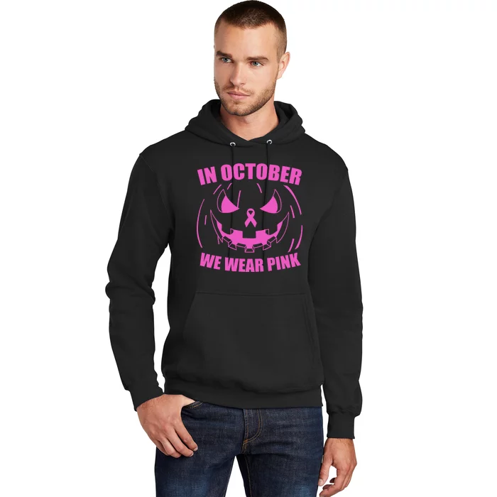 In October We Wear Pink Breast Cancer Halloween Hoodie