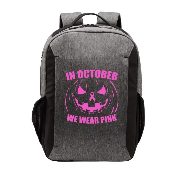 In October We Wear Pink Breast Cancer Halloween Vector Backpack