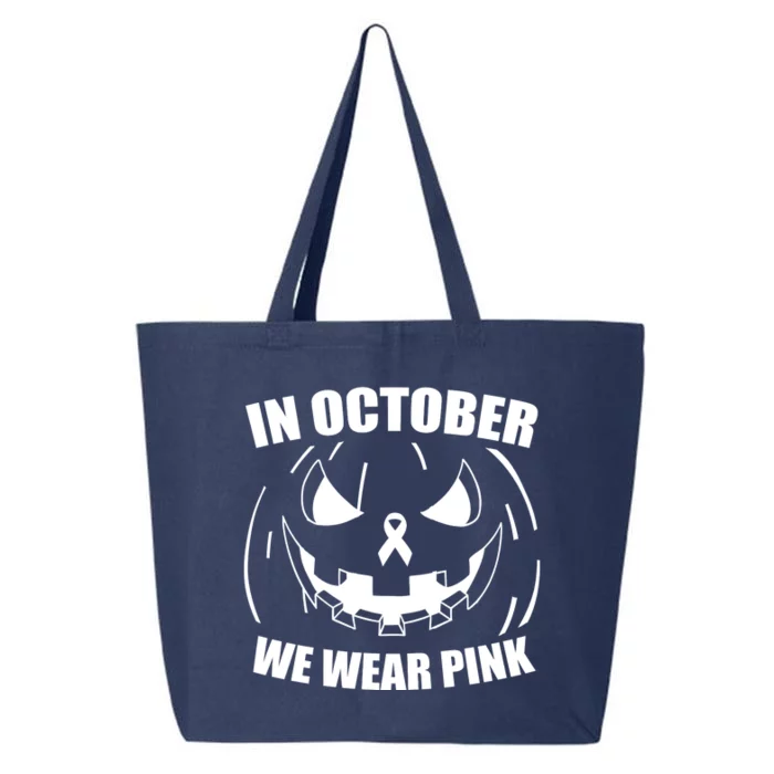 In October We Wear Pink Halloween Breast Cancer 25L Jumbo Tote