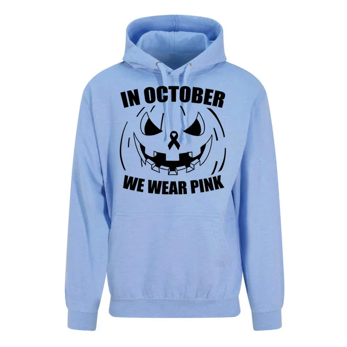 In October We Wear Pink Halloween Breast Cancer Unisex Surf Hoodie