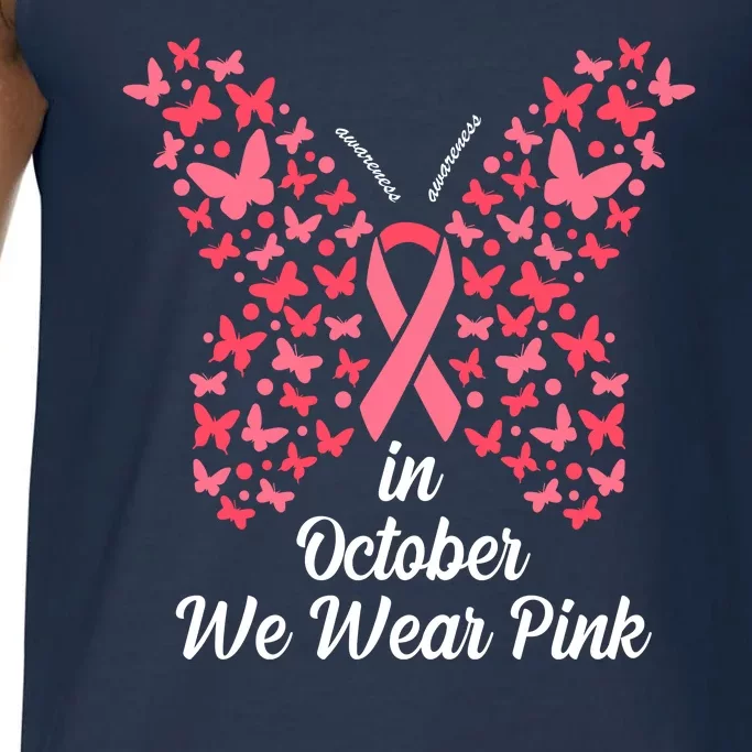 In October We Wear Pink Butterfly Breast Cancer Ribbon Comfort Colors® Tank Top