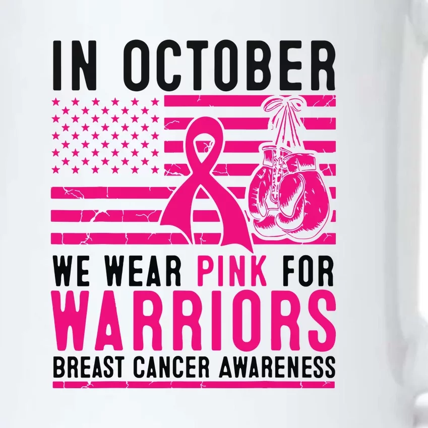 In October Wear Pink Awareness Breast Cancer Support Warrior Gift Black Color Changing Mug