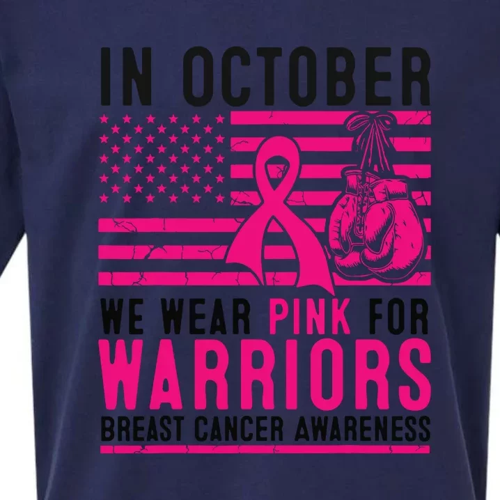 In October Wear Pink Awareness Breast Cancer Support Warrior Gift Sueded Cloud Jersey T-Shirt