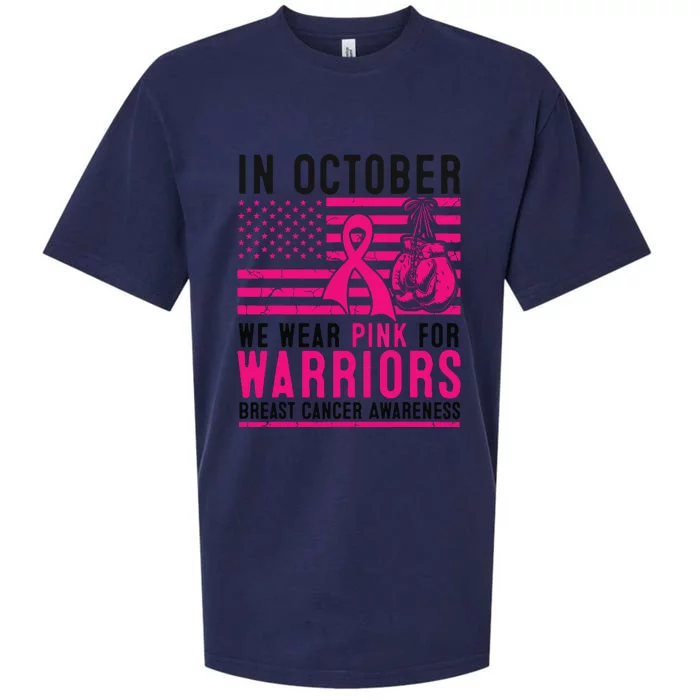 In October Wear Pink Awareness Breast Cancer Support Warrior Gift Sueded Cloud Jersey T-Shirt