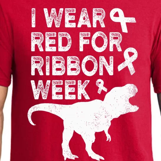 In October We Wear Red Week Ribbon Awareness Pajama Set