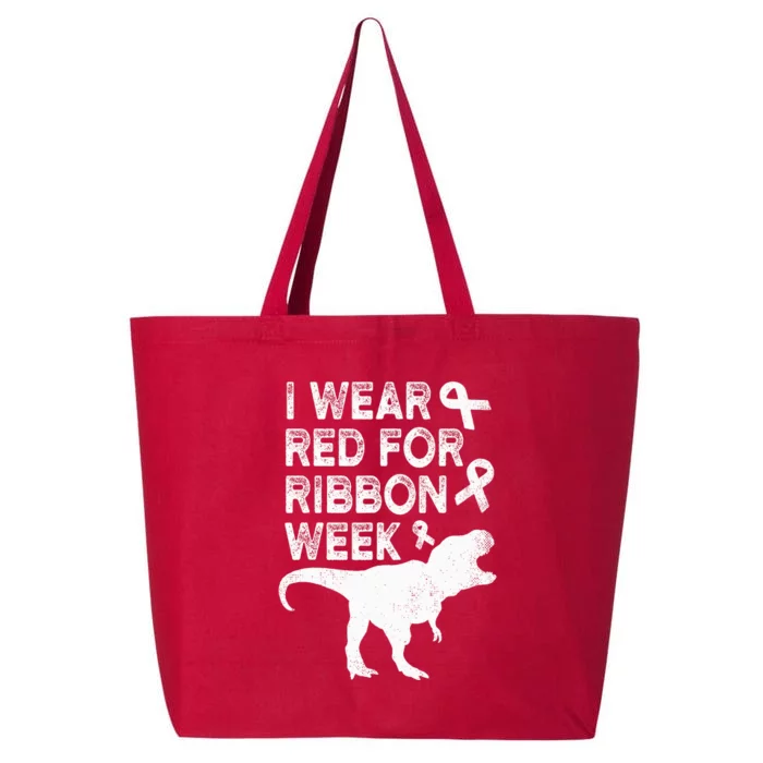 In October We Wear Red Week Ribbon Awareness 25L Jumbo Tote