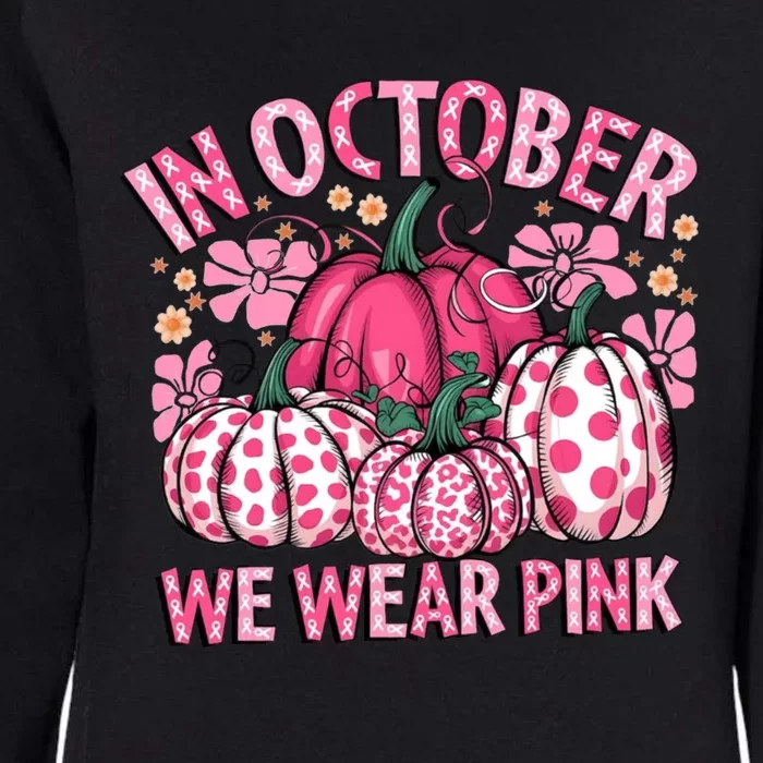 In October We Wear Pumpkin Breast Cancer Halloween Womens California Wash Sweatshirt