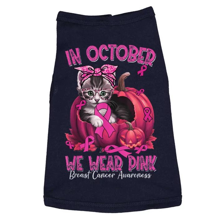 In October We Wear Pin.K Cat Ribbon Breast Cancer Awareness Doggie Tank