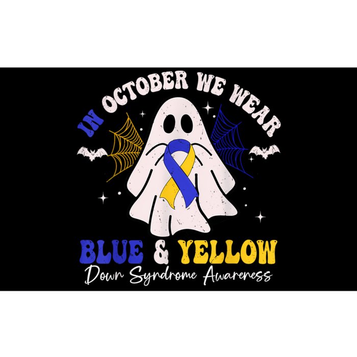 In October We Wear Blue And Yellow Down Syndrome Halloween Bumper Sticker