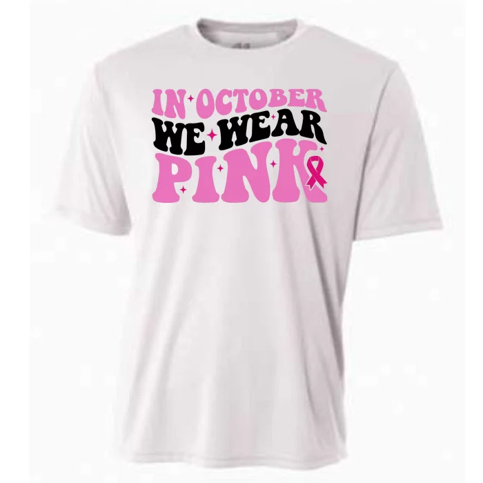 In October We Wear Pink Breast Cancer Ribbon Cooling Performance Crew T-Shirt