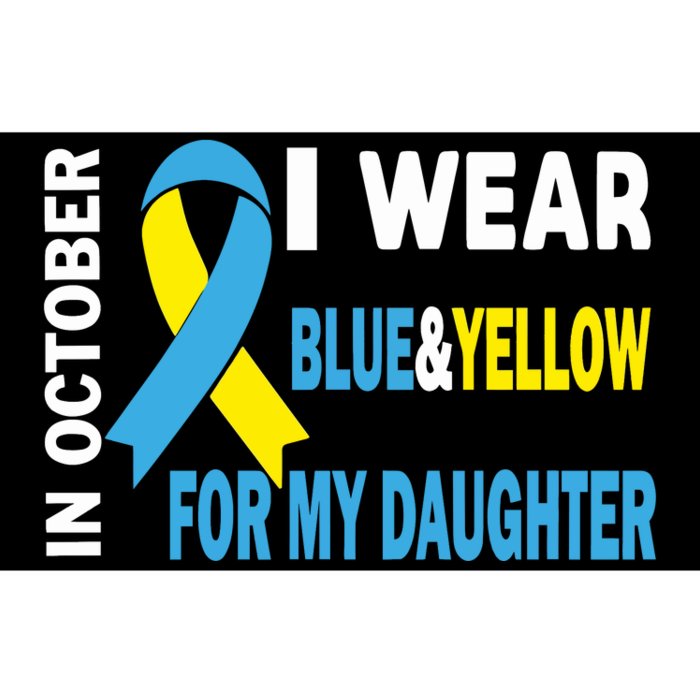 In October We Wear Blue And Yellow For My Daughter Bumper Sticker