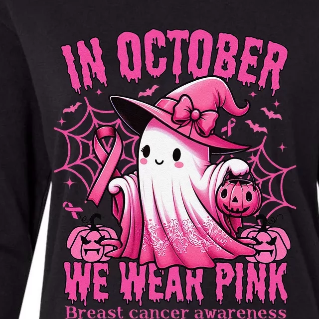 In October We Wear Pin.K Breast Cancer Awareness Month Womens Cotton Relaxed Long Sleeve T-Shirt