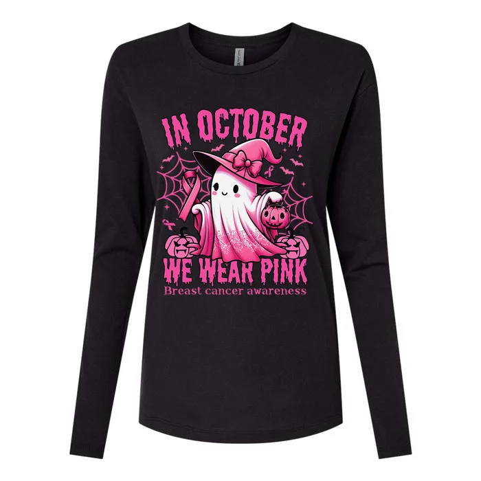 In October We Wear Pin.K Breast Cancer Awareness Month Womens Cotton Relaxed Long Sleeve T-Shirt