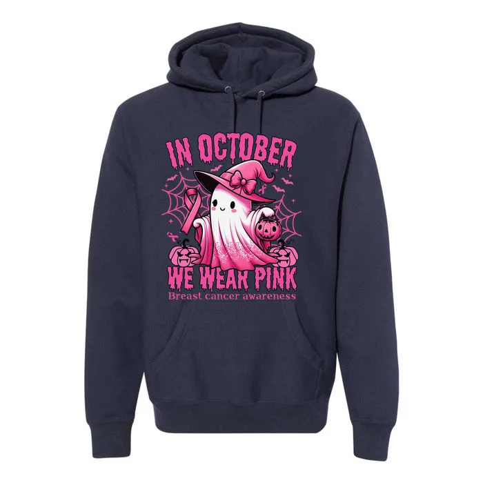 In October We Wear Pin.K Breast Cancer Awareness Month Premium Hoodie