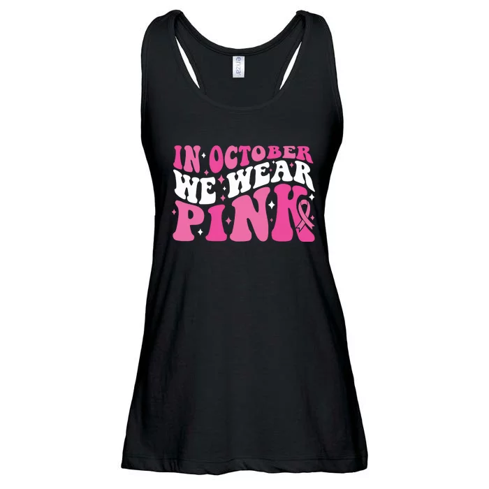 In October We Wear Pink Breast Cancer Ladies Essential Flowy Tank