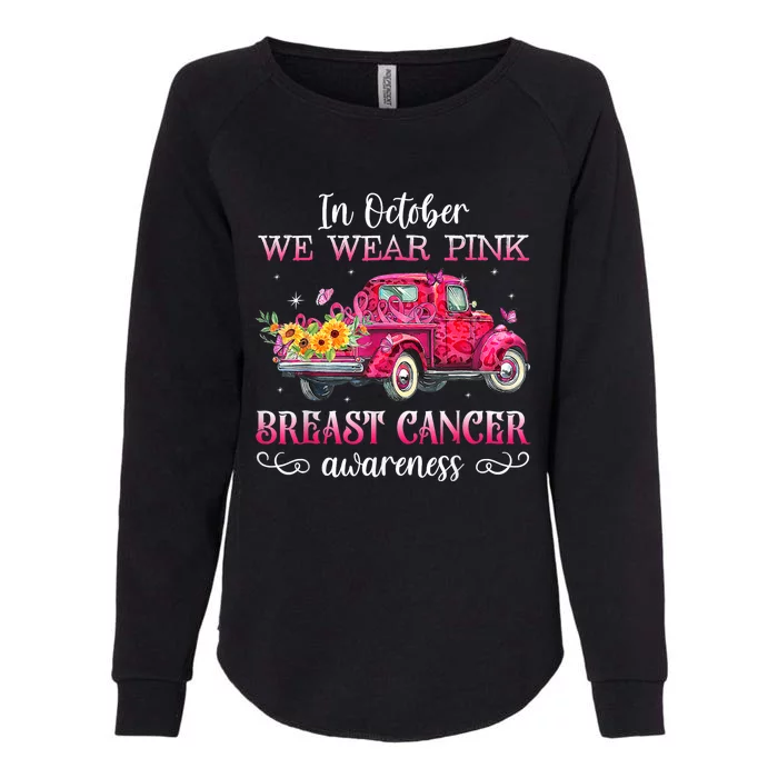 In October We Wear Pink Ghost Pumpkin Breast Cancer Warrior Womens California Wash Sweatshirt