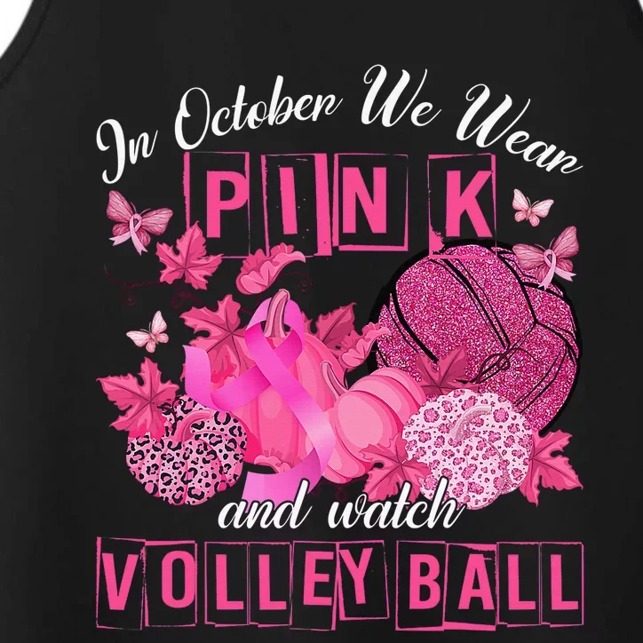 In October We Wear Pink Volleyball Breast Cancer Awareness Performance Tank