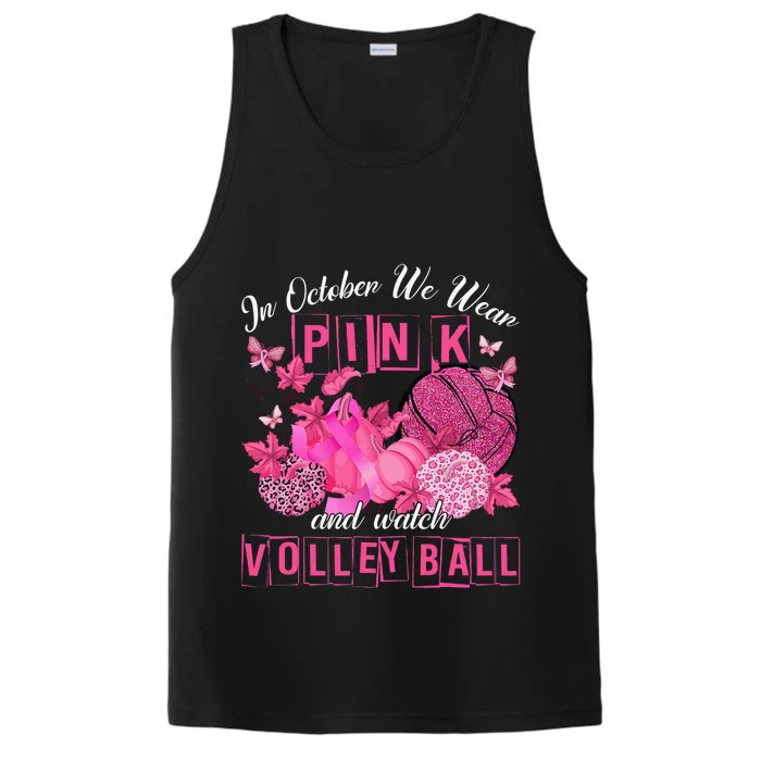 In October We Wear Pink Volleyball Breast Cancer Awareness Performance Tank