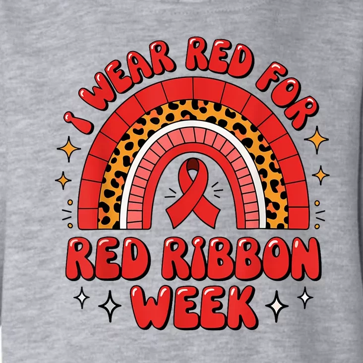 In October We Wear Red Ribbon Week Awareness Drugfree Toddler Hoodie