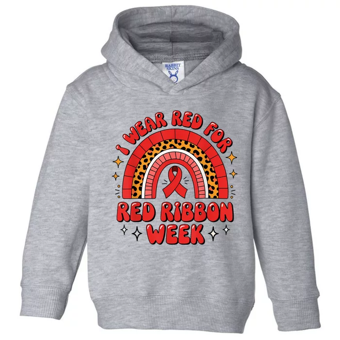 In October We Wear Red Ribbon Week Awareness Drugfree Toddler Hoodie