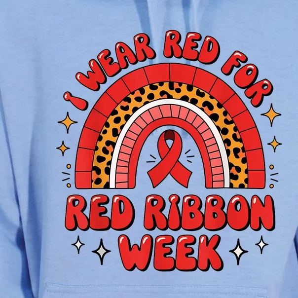 In October We Wear Red Ribbon Week Awareness Drugfree Unisex Surf Hoodie