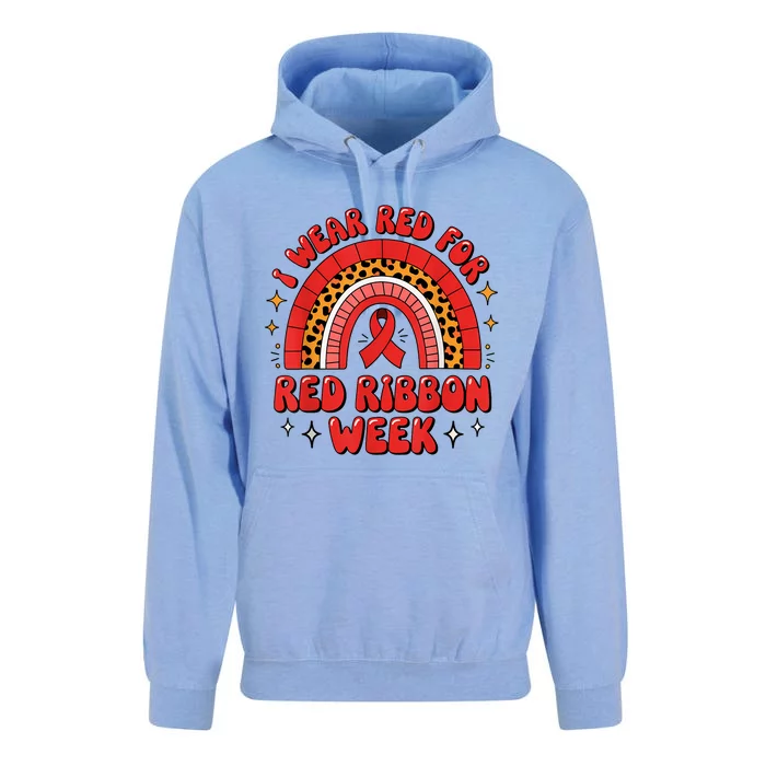 In October We Wear Red Ribbon Week Awareness Drugfree Unisex Surf Hoodie