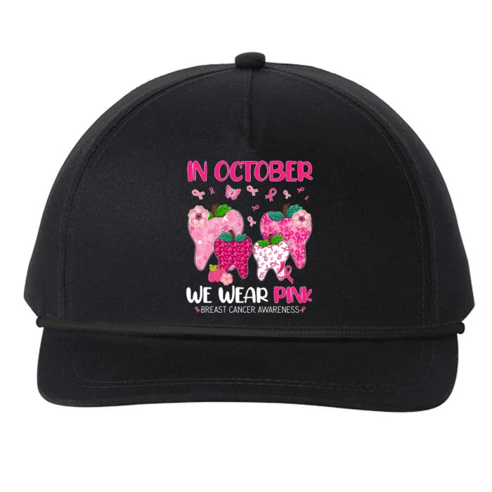 In October We Wear Breast Cancer Awareness Dental Snapback Five-Panel Rope Hat