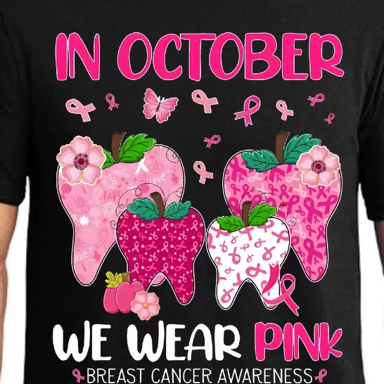 In October We Wear Breast Cancer Awareness Dental Pajama Set