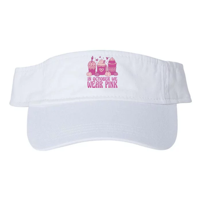 In October We Wear Pink Autumn Pumpkin Coffee Valucap Bio-Washed Visor