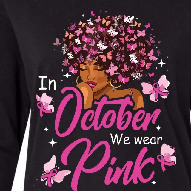 In October We Wear Pink African American Costume Womens Cotton Relaxed Long Sleeve T-Shirt