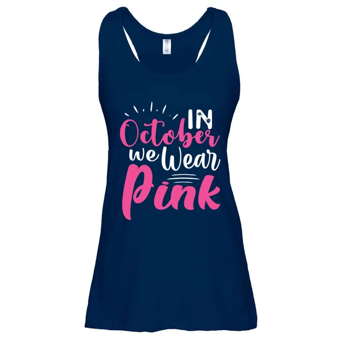 In October We Wear Pink Breast Cancer Ladies Essential Flowy Tank